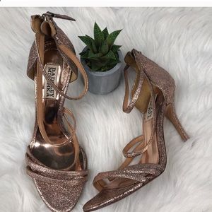 Dark Rose gold heels.